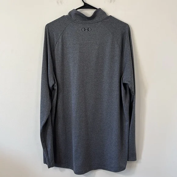Under Armour Men’s Tech 1/2 Zip Long Sleeve Carbon Heather/Black Size XL - Picture 8 of 11
